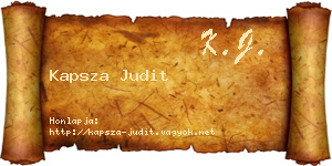 Kapsza Judit névjegykártya