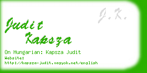 judit kapsza business card